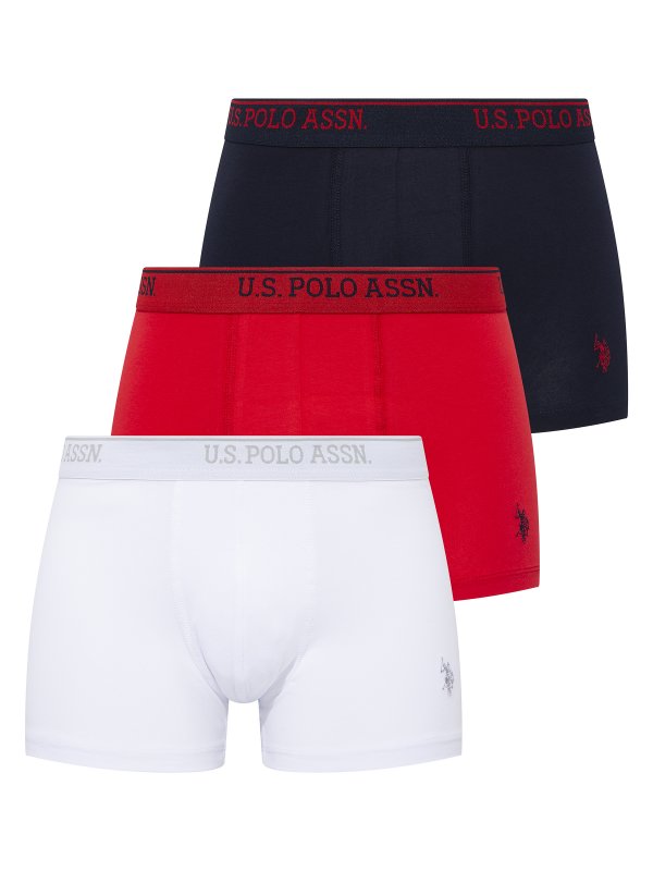 U.S. POLO ASSN. 3Pack boxerky 80097 tm.modrá bílá červená  | Vermali.cz